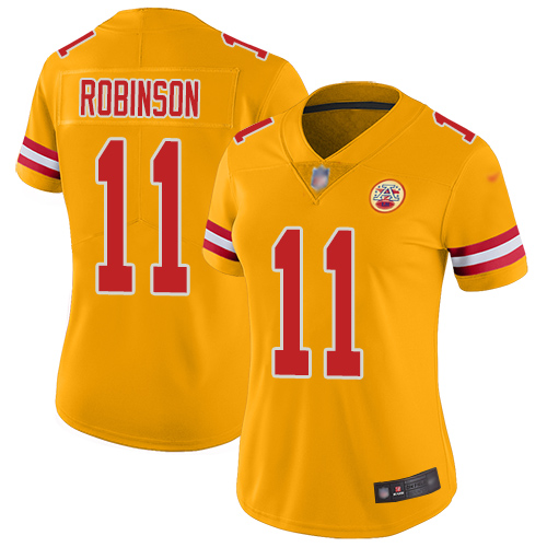 Women Kansas City Chiefs #11 Robinson Demarcus Limited Gold Inverted Legend Football Nike NFL Jersey->women nfl jersey->Women Jersey